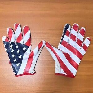 Adidas Adizero Football Gloves Youth XL American Flag Stripes Red White Blue